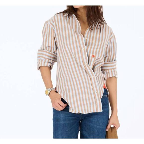 NEW KERRI ROSENTHAL jack stripe flannel shirt in multi